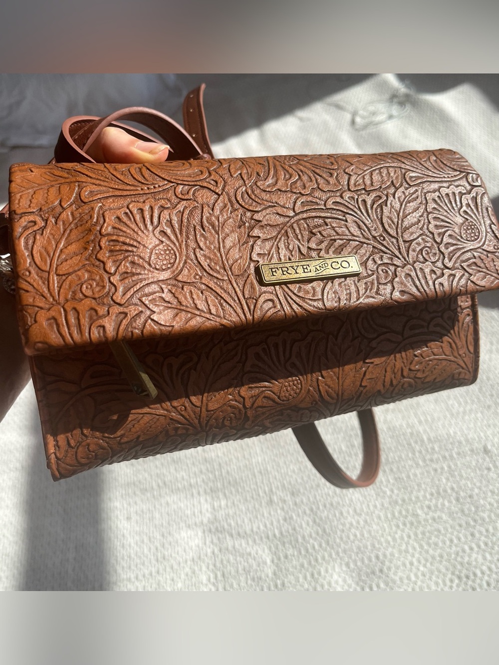 NEW Frye Crossbody Tooled Leather Bag